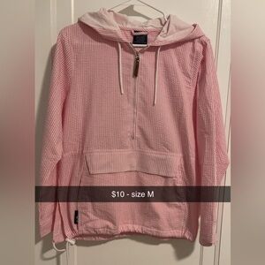 Cotton material quarter zip hooded